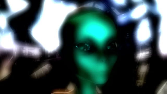 Digitale-3D-Animation-von-einem-Alien-Kopf