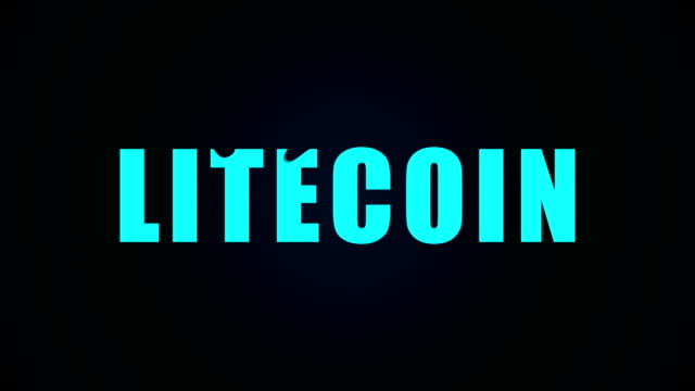 Litecoin-Text.-Flüssige-Animation-Hintergrund