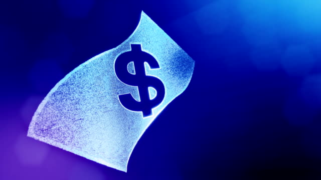 dollar-sign-in-emblem-of-banknote.-Finance-background-of-luminous-particles.-3D-loop-animation-with-depth-of-field,-bokeh-and-copy-space-for-your-text.-blue-color-v1