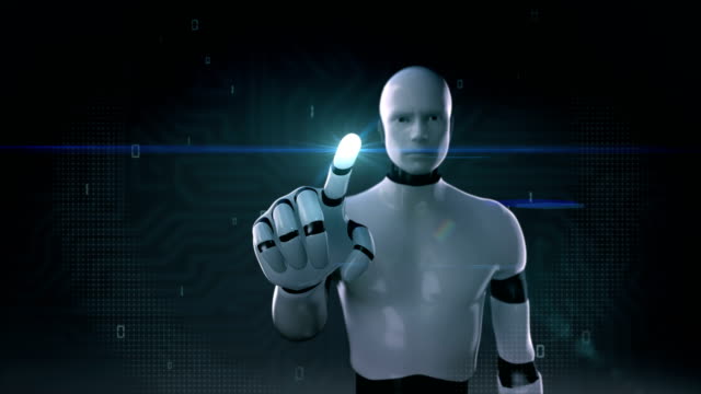 Roboter,-Cyborg-berühren-Bildschirm-in-digitale-Schnittstelle-Hintergrund-4K-Größe-movie.1.