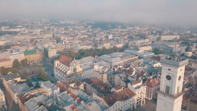 LVOV,-UKRAINE.-Panorama-of-the-ancient-city.-The-roofs-of-old-buildings.-Aerial-view