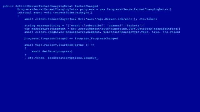 3D-Hacking-Code-Datenflussstrom-auf-blau.-Bildschirm-mit-Eingabe-von-Codierungssymbolen