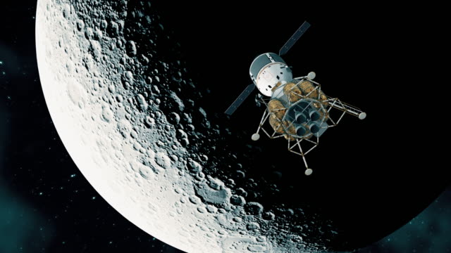 Interplanetare-Raumstation-auf-dem-Hintergrund-des-Mondes.-4K.