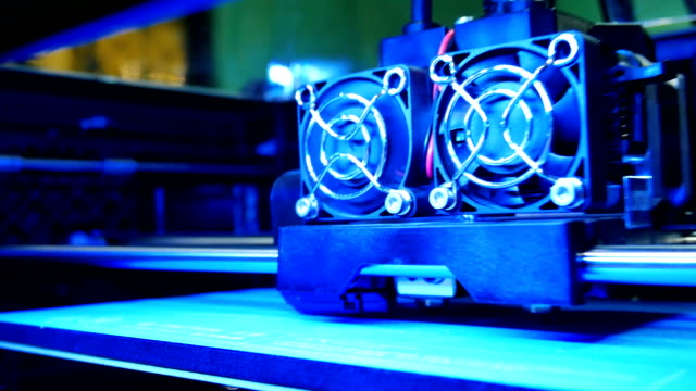 3D-printer-for-printer-model.-Working-in-the-lab,-3D-printing-technology,Quality--UHD-video-footage