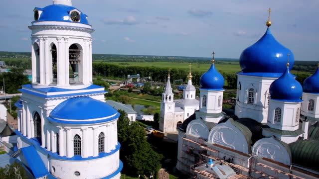 aerial-shot-monastery-in-Bogolyubovo,-Russia