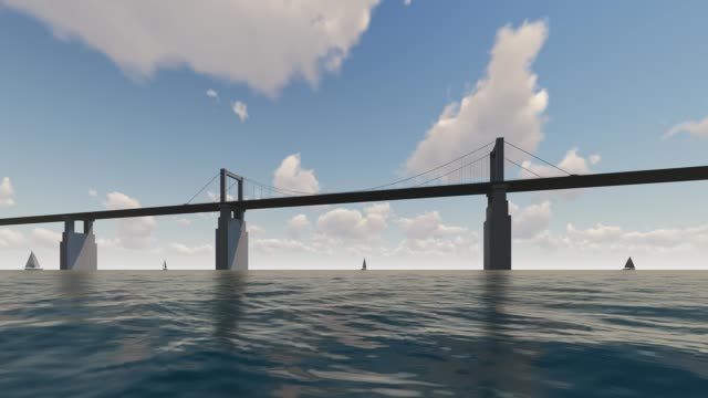 Brücke-und-das-Meer-mit-Boot