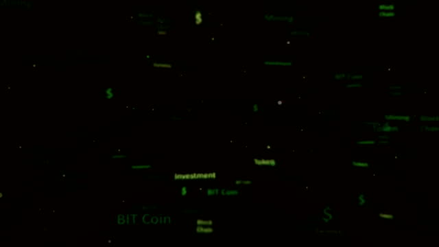 Green-tone-text-word-design-bitcoin-flying-word-animation-background.