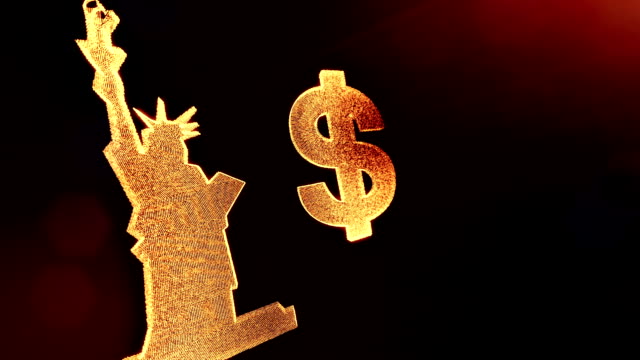 dollar-sign-and-emblem-of-The-Statue-of-Liberty.-Finance-background-of-luminous-particles.-3D-loop-animation-with-depth-of-field,-bokeh-and-copy-space-for-your-text.-Dark-background-v2