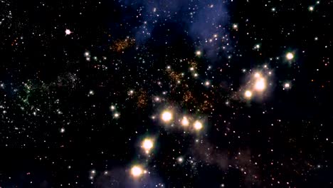 Volar-a-través-de-campos-de-estrellas-y-galaxias-en-el-espacio