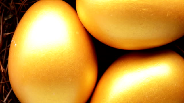 Ansicht-von-oben-gold-Eier-drehen