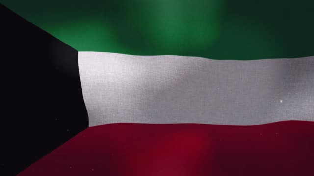 Kuwait-National-Flag---Waving