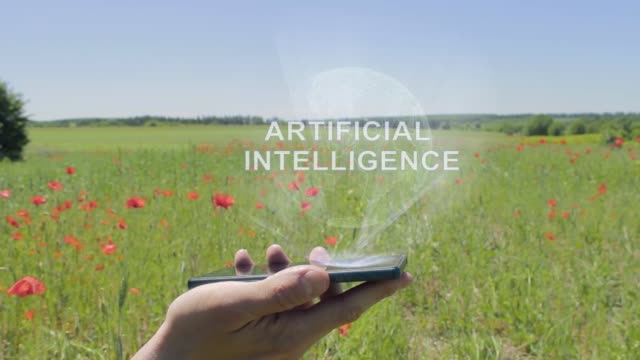 Hologramm-künstlicher-Intelligenz-auf-einem-Smartphone