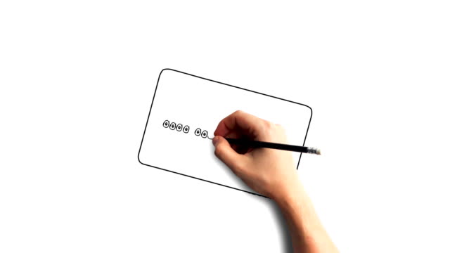 Whiteboard-Stop-Motion-Stil-Animation-Hand-Zeichnung-Kreditkarte
