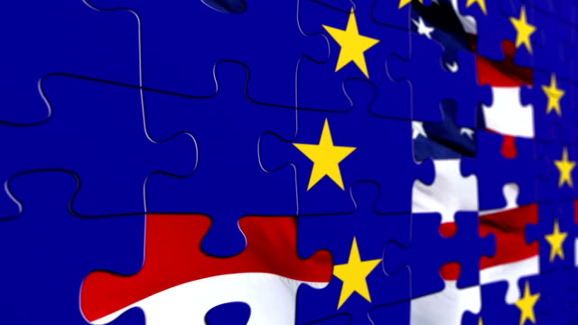 EU-und-USA-Flagge-puzzle-Konzept