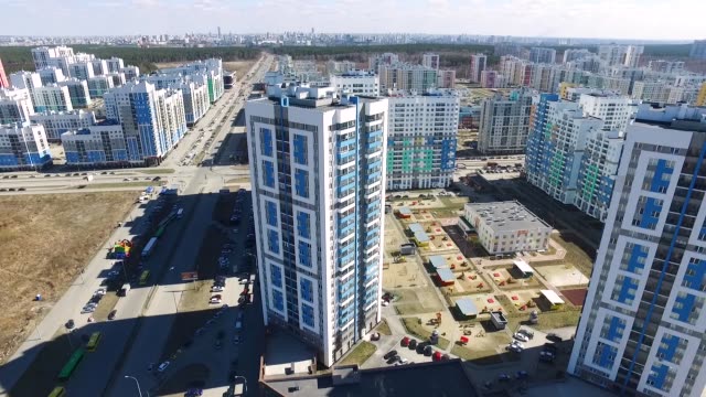 Aerial-view-on-apartment-building.-Footage.-Aerial-view-of-a-apartment-captured-by-drone