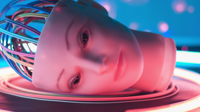 Robotik-Cyber-Geist,-Sci-Fi-Roboter-künstlichen-Kopf-innovation