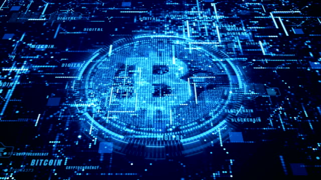 Bitcoin-Kryptowährung-im-digitalen-Cyberspace.