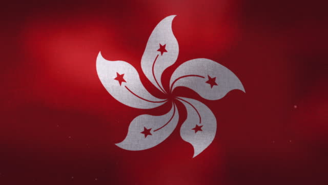 Bandera-Nacional-de-Hong-Kong---agitando