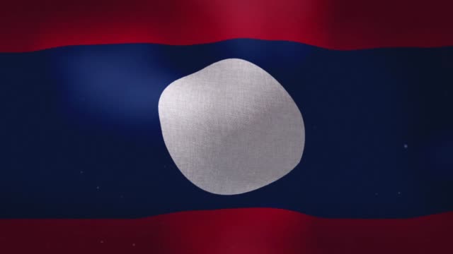 Laos-National-Flag---Waving