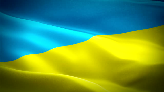 Ucrania-bandera-de-vídeo-saludando-en-el-viento.-Fondo-de-bandera-ucraniana-realista.-Ucrania-bandera-bucle-de-cierre-1080p-Full-HD-1920X1080-metraje.-Ucrania-UE-banderas-país-europeo-de-imágenes-de-vídeo-para-el-cine,-noticias