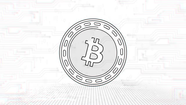 Bitcoin---BTC---3D-Kryptowährung-Umriss-Münze-Schleife