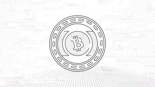 Bitcoin-Cash---BCH---3D-Kryptowährung-Umriss-Münze-Schleife
