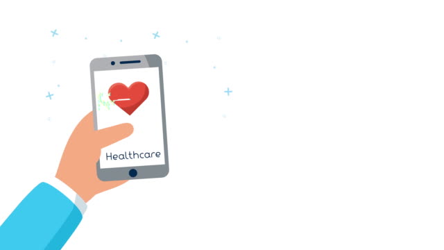 Smartphone-mit-Gesundheitsversorgung-online-und-Herz-Cardio