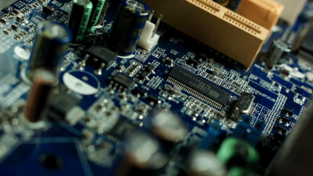 Closeup-of-dirty-electronic-circuit-board
