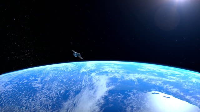 Satélite-está-orbitando-la-tierra.-Estática