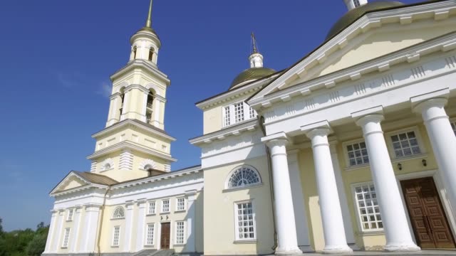 Panoramic-video-of-The-Old-Believers'-church-and-Leaning-Tower-in-Nevyansk