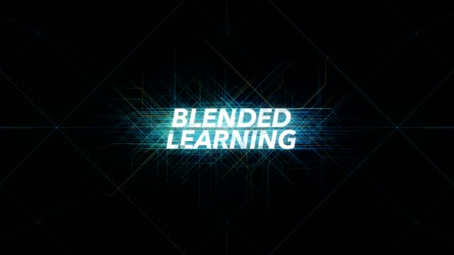 Digitale-Leitungen-Tech-Wort---BLENDED-LEARNING