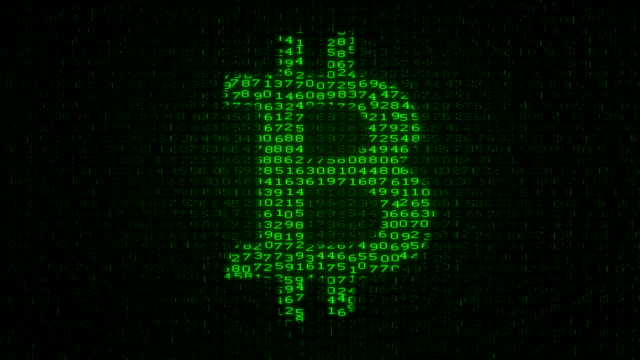 Bitcoin-Kryptowährung---digitale-Datamatrix-Code
