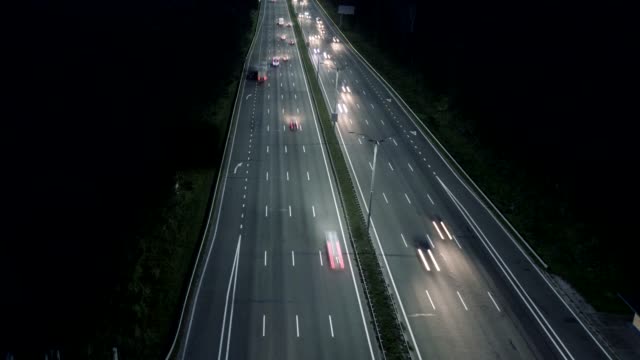 Aerial-hyperlapse-of-traffic-on-freeway-highway.-UHD-4K