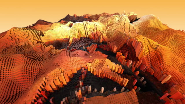 Animación-de-la-ciudad-compleja-3D-con-cubos-coloridos-en-movimiento