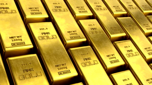 Close-up-view-endless-loopable-moving-stacks-of-gold-bars.-Success-or-getting-rich-concepts.-Animation-of-sliding-camera-view-on-gold-bars