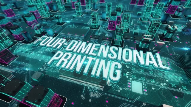 Cuatro-dimensiones-de-la-impresión-con-el-concepto-de-tecnología-digital