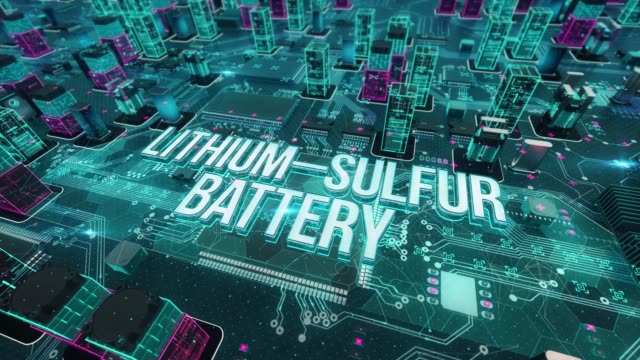 Lithium–sulfur-battery-with-digital-technology-concept