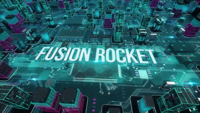 Fusion-Rakete-mit-digitaler-Technologie-Konzept