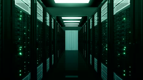 Green-Server-Racks-Moving-Through-the-Opening-Doors-in-Database.-Looped-3d-Animation-with-Flickering-Computer-Lights.-Big-Data-Cloud-Technology-Concept.