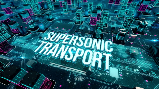 Supersonic-Transport-mit-digitaler-Technologie-Konzept