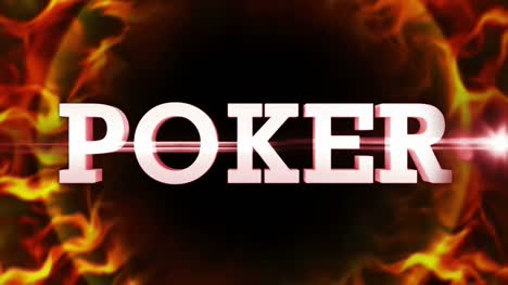 Poker-Text-and-Fiery-Ring,-Loop,-4k