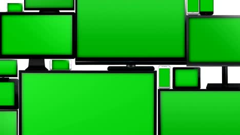 Viele-verschiedene-Arten-von-Bildschirmen-mit-grünen-Bildschirm