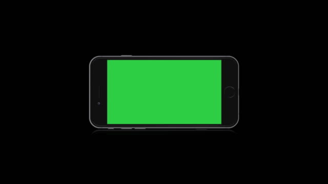 Smartphone-Horizontal-Screen,-Black-Background,-Isolated