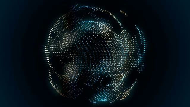 Abstrakte-Science-Fiction-technische-Orb-Bewegung-Hintergrund-Schleife-blau