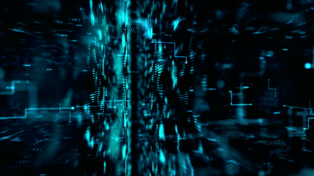 4K-Animation-von-Wolken-Symbol-mit-Punkt-Verbindungslinie-und-binäre-Zahl-fallen-für-Computernetzwerk-big-Data-Cyber-Technologie-futuristisches-Konzept-mit-Korn-Alphakanal-Rendern