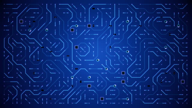 Blaue-Strecke-Animation-Motherboard-Hintergrund-Loop