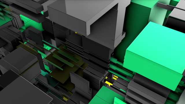 Abstract-3D-rendering-of-surface-with-random-cubes-and-electronic-shapes.