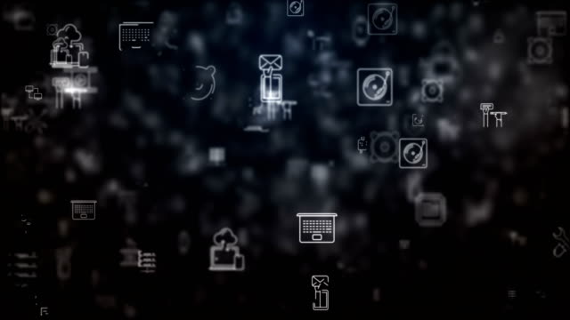 Schleife-zog-Technologie-Icons-Hintergrund