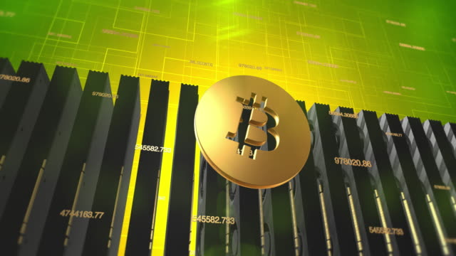 Bitcoin-Digital-Krypto-Währung-Bergbau---4K-3D-Animation