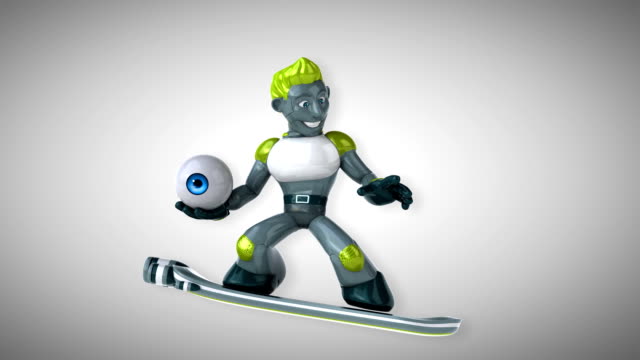 Robot-surfing-3D-animation